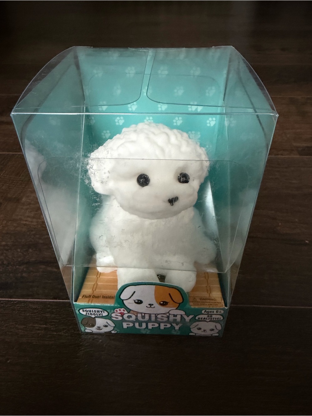 Zorbitz Squishy Puppy White Plush in Clear Display Box